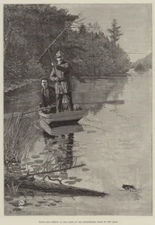 Black Bass Fishing nos lagos do Adirondacks, estado de Nova York